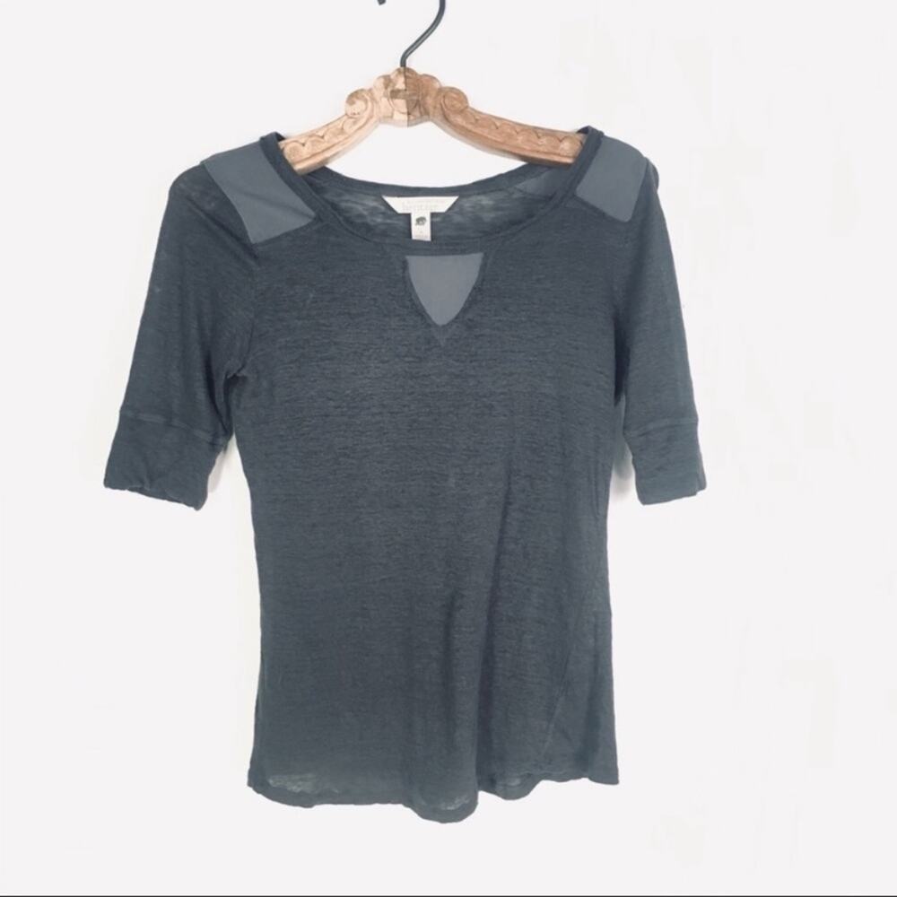 Banana Republic Gray Linen Silk Natural Fibers T Shirt Sz Small Minimalism - Picture 6 of 12
